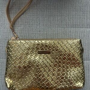 Shimmering Gold Wristlet Clutch